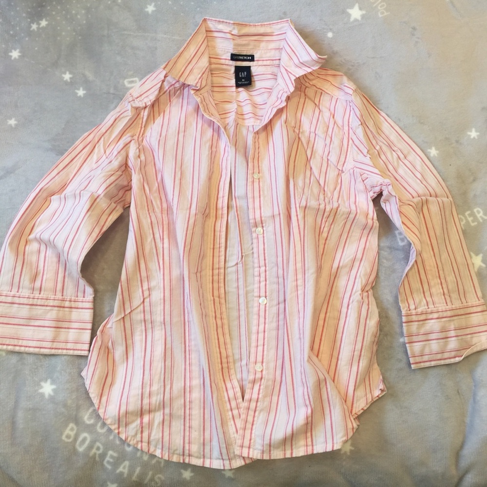 Light Pink Striped Button Down Shirt